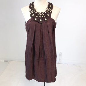 Alexia Admor S Loose Jeweled Halter Dress Brown